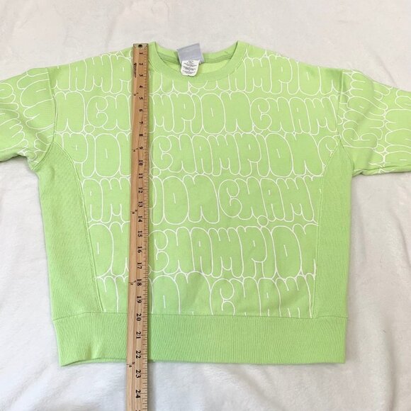 Champion reverse weave lime all over bubble logo print pullover sweatshirt - Picture 9 of 9